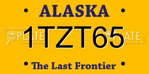 1TZT65 Alaska License Plate