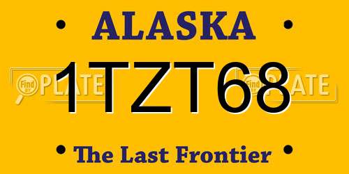 1TZT68 Alaska License Plate