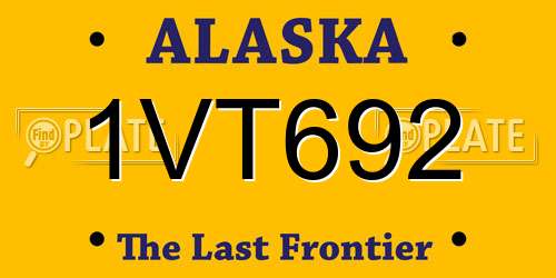 1VT692 Alaska License Plate