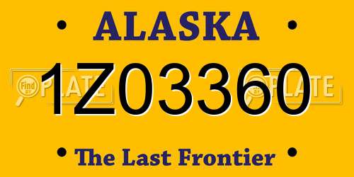1Z03360 Alaska License Plate