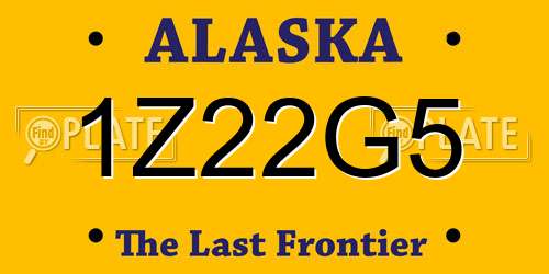 1Z22G5 Alaska License Plate