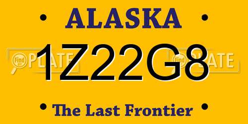 1Z22G8 Alaska License Plate