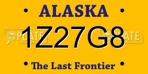 1Z27G8 Alaska License Plate