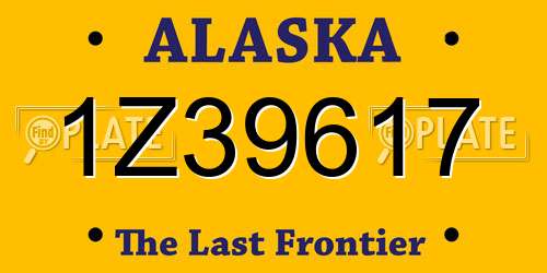 1Z39617 Alaska License Plate