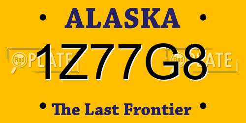 1Z77G8 Alaska License Plate