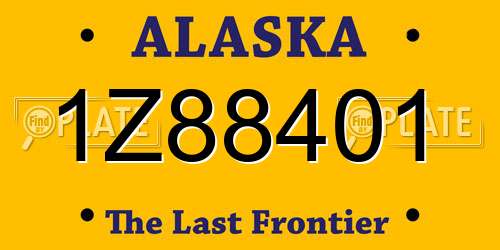 1Z88401 Alaska License Plate