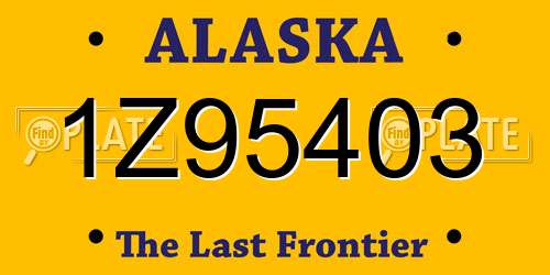 1Z95403 Alaska License Plate