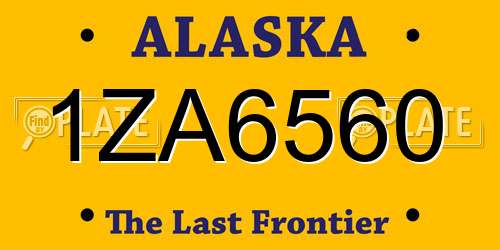 1ZA6560 Alaska License Plate