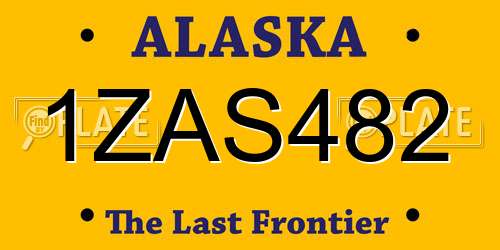 1ZAS482 Alaska License Plate
