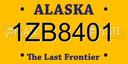 1ZB8401 Alaska License Plate