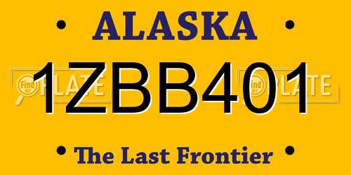 1ZBB401 Alaska License Plate
