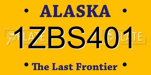 1ZBS401 Alaska License Plate