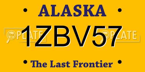 1ZBV57 Alaska License Plate