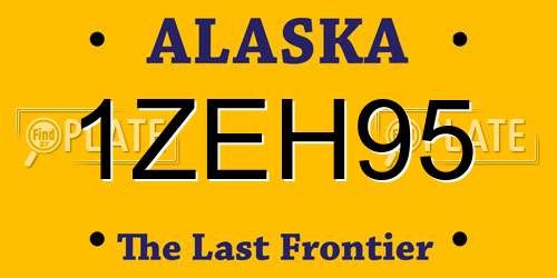 1ZEH95 Alaska License Plate