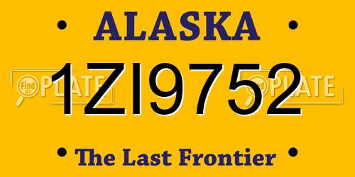 1ZI9752 Alaska License Plate
