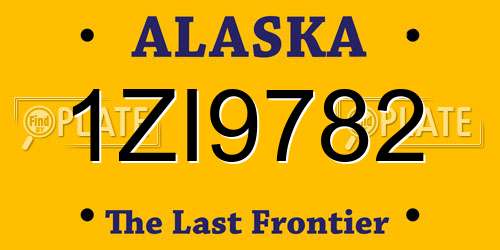 1ZI9782 Alaska License Plate