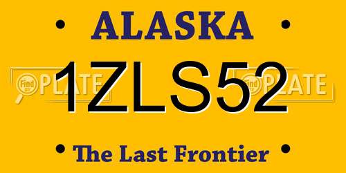 1ZLS52 Alaska License Plate