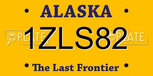 1ZLS82 Alaska License Plate