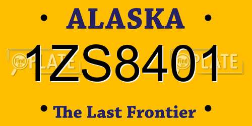 1ZS8401 Alaska License Plate