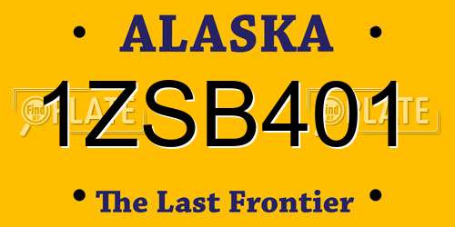1ZSB401 Alaska License Plate