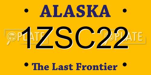 1ZSC22 Alaska License Plate