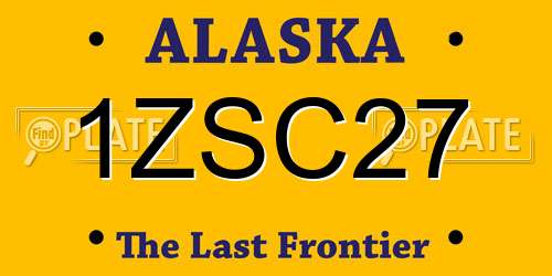 1ZSC27 Alaska License Plate