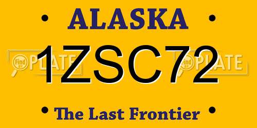 1ZSC72 Alaska License Plate