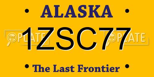 1ZSC77 Alaska License Plate