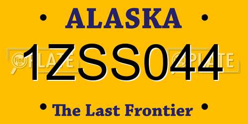 1ZSS044 Alaska License Plate