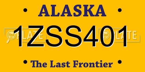 1ZSS401 Alaska License Plate