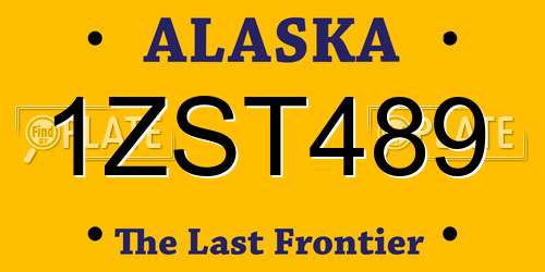 1ZST489 Alaska License Plate