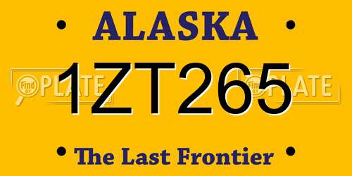 1ZT265 Alaska License Plate