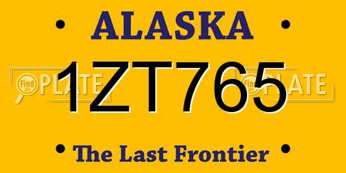 1ZT765 Alaska License Plate