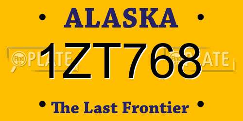 1ZT768 Alaska License Plate