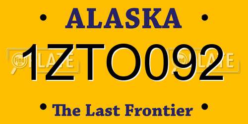 1ZTO092 Alaska License Plate