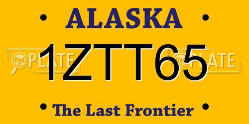 1ZTT65 Alaska License Plate