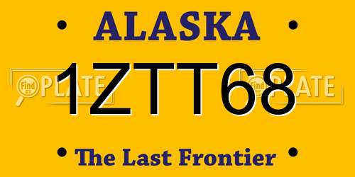 1ZTT68 Alaska License Plate