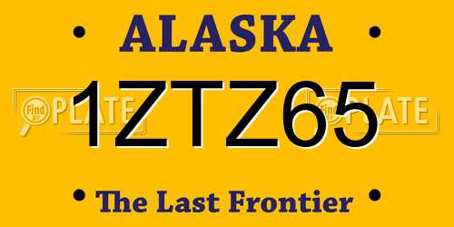 1ZTZ65 Alaska License Plate