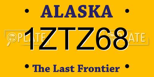 1ZTZ68 Alaska License Plate