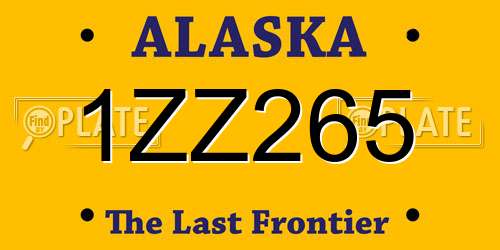 1ZZ265 Alaska License Plate