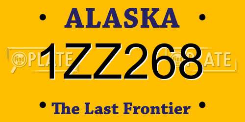 1ZZ268 Alaska License Plate