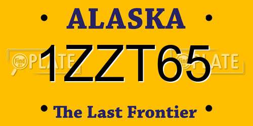 1ZZT65 Alaska License Plate