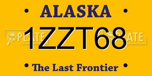1ZZT68 Alaska License Plate