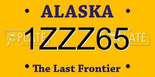 1ZZZ65 Alaska License Plate