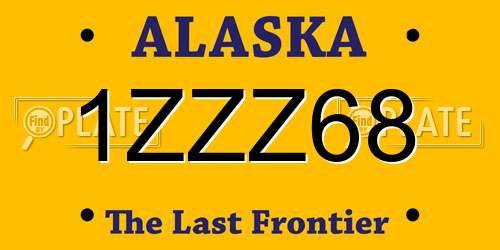 1ZZZ68 Alaska License Plate