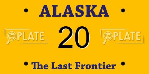 20 Alaska License Plate