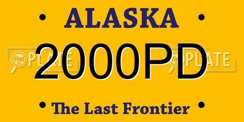 2000PD Alaska License Plate