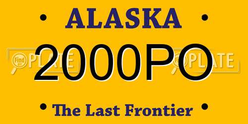 2000PO Alaska License Plate
