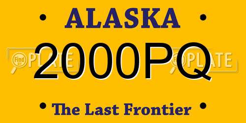 2000PQ Alaska License Plate