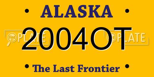 2004OT Alaska License Plate